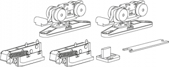 раздвижные системы sliding set 1 40kg, комплект ролик-довод + ролик-довод, дверь до 40кг