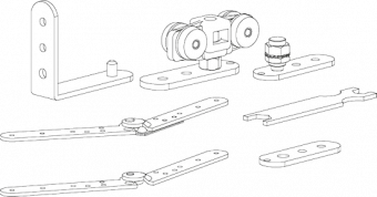 раздвижные системы sliding set 1133-1137, комплект роликов для двери "книжка", до 30кг